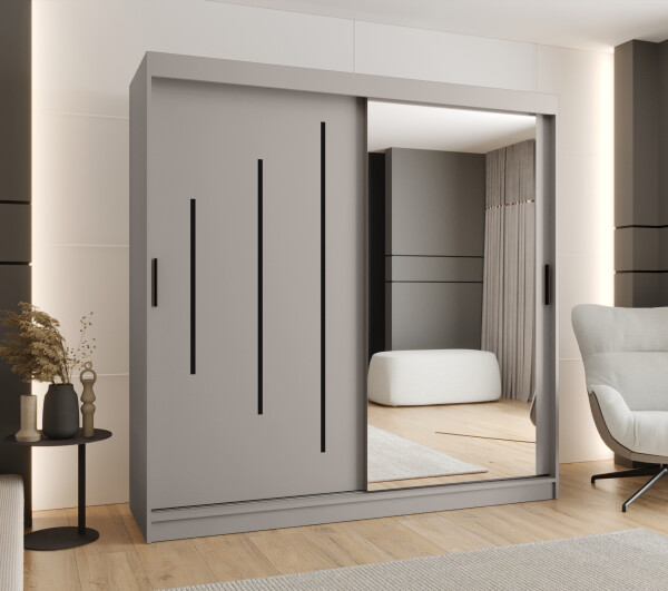 Šatní skříň Abi Rubino Y2 Rozměry: 200 cm, Barva korpusu + barva dveří: Kašmír