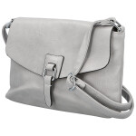 Trendy dámská koženková crossbody kabelka Derika, světle šedá