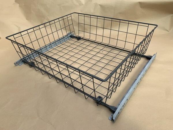 Nomet Výsuvný šatní koš 600, částečný výsuv, antracit :: 600/200mm (W2405600DP68)