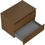 MEXEN/S - Rivel koupelnová skříňka pod umyvadlo 70 cm s deskou, 2 zásuvky, reliéf , ořech 91A20-07047-2-BFFC86