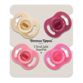Tommee Tippee Silikonový Dudlík Ultra-light 6-18m, 4 ks, GIRL (433615)