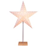 Eglo 410297 - STAR TRADING Stolní lampa Kombi Shade/Star Leo, šedá barva, bílá barva, přírodní barva, dřevo, kov, plast