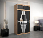 Šatní skříň Abi Bo s nástavcem Barva korpusu: Dub artisan, Rozměry: 250 cm, Dveře: Dub artisan