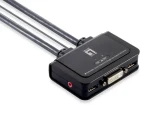 LevelOne KVM-0260 černá / KVM switch / 2 porty / USB / DVI-I / 1920x1200 (KVM-0260)