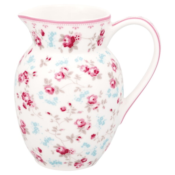 GREEN GATE Porcelánový džbánek Elsy White 0,5 l, růžová barva, porcelán