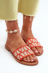Dámské sandály na ploché podrážce oranžové Traivea 41