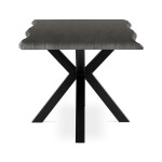 Stůl jídelní, 180x90x75 cm, MDF deska, dekor šedý dub, kovová noha ve tvaru hvězdy, černý lak