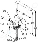 KLUDI - L-ine Dřezová baterie s uzavíracím ventilem, chrom 428160577