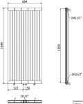 MEXEN Waco otopný žebřík/radiátor 1544 694 mm, 2209 bílá W217-1544-694-00-20