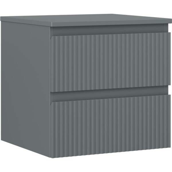 MEXEN/S - Rivel koupelnová skříňka pod umyvadlo 50 cm s deskou, 2 zásuvky, reliéf , grafit mat 91A20-05047-2-BFFC66