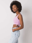 RUE PARIS Světle fialový crop top L