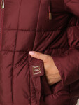 Dámská prošívaná bunda s kapucí, vínová, FashionStreet TY5859 L