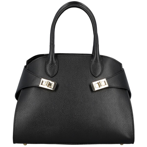 Módní dámská kožená kabelka do ruky Arietta, černá