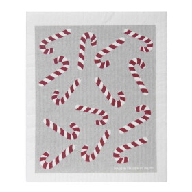 Pluto Design Přírodní houbová utěrka Candy Cane, šedá barva, textil