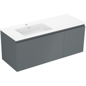 MEXEN/S - Rivel koupelnová skříňka 120 cm s umyvadlem Otis levá, 1S, 1D, reliéf, grafit mat/bílá mat 91A23-12047-3-BBFF66-W18L01