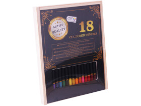 Grafix Barevné pastelky v dřevěném boxu 18 ks