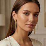 Náušnice s motivem mořské hvězdice Suzanne - chirurgická ocel, Zlatá