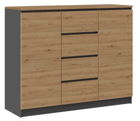 FRONTI Komoda 2D4S 120 BA antracit + dub artisan