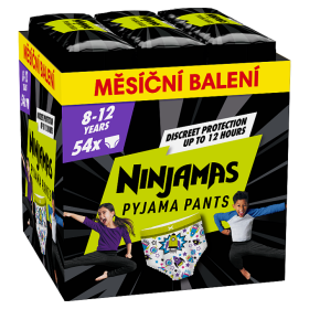 Ninjamas Pyjama Pants Kosmické lodě, 54 Plenkové Kalhotky, 8 Let, 27kg-43kg
