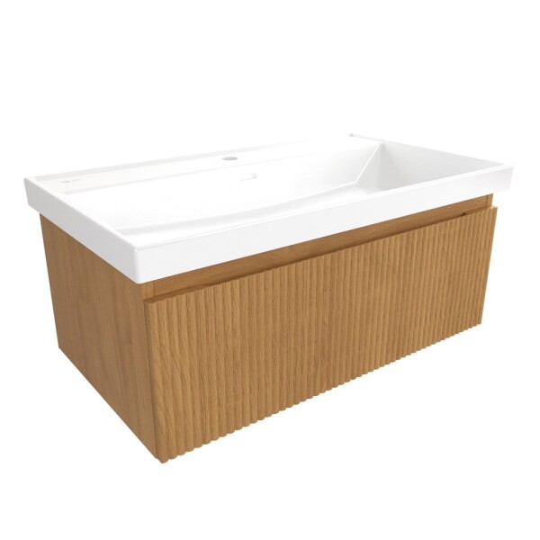 Koupelnová skříňka s umyvadlem SAT Evolution 78x30x44,5 cm dub medový mat SATEVO80DMU4 SATEVO80DMU4