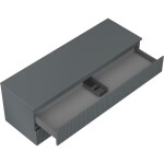 MEXEN/S - Rivel koupelnová skříňka pod umyvadlo 140 cm s deskou, 2 zásuvky, reliéf , grafit mat 91A20-14047-2-BFFC66