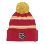 Outerstuff Dětská zimní čepice Calgary Flames NHL Jacquard Cuffed Knit With Pom