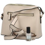 Trendy dámská koženková crossbody kabelka Dagoma, krémová