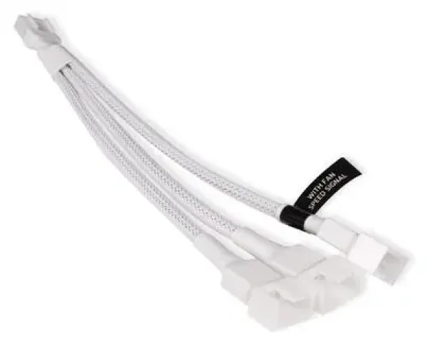 Alphacool Y-Splitter PWM bílá / Rozbočovací kabel / 4-pin na 3x 4-pin PWM / 15 cm (18725)