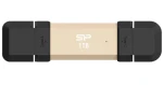 Silicon Power DS72 1TB zlatá / USB-A + USB-C 3.2 Gen 2 / R: 1050MBs / W: 850MBs (SP001TBUC3S72VPG)