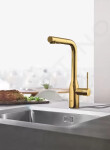 GROHE - Essence Dřezová baterie s výsuvnou sprškou, Cool Sunrise 30270GL0