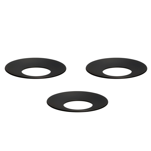 Stoff Nagel Ochranný kroužek na svíčku STOFF Nagel Black – set 3 ks, černá barva, kov