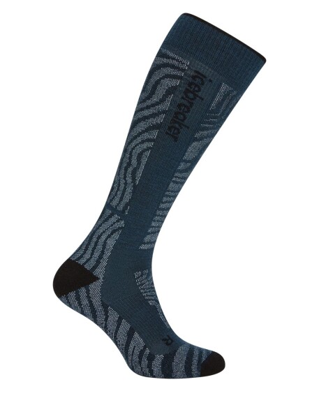 ICEBREAKER Mens Merino Ski+ Medium OTC Mountain Contour, Abyss/Black/Snow velikost: 47-49 (XL)