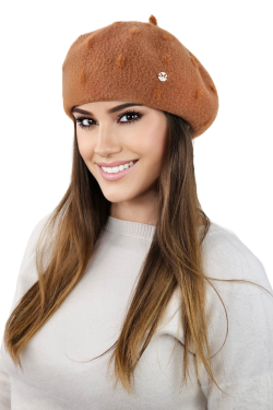 Beret model 19142527 Brick - Kamea Velikost: 54-60