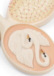 Konges Sløjd Set dětského kartáče na vlasy a zrcátka Swan Beauty, růžová barva, plast