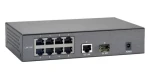 LevelOne PoE+ switch 8x FE 90W / Switch / Unmanaged / 8x FE PoE portů / 1x GbE + 1x SFP / kovové tělo (FGP-1000W90)
