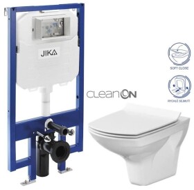 JIKA předstěnový instalační 8 cm systém bez tlačítka + WC CERSANIT CLEANON CARINA + SEDÁTKO H894652 X CA3