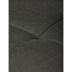 Lavice rohová, šedá látka v dekoru broušené kůže, černý kov