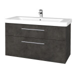 Dřevojas - Umyvadlová skříňka Q MAX SZZ2 105 - D16 Beton tmavý / Úchytka T02 / D16 Beton tmavý 331740B