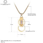 Ocelový náhrdelník se zirkony Juliana Gold - chirurgická ocel, Zlatá 40 cm + 4 cm (prodloužení)