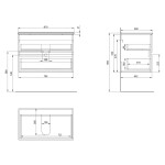 AQUALINE - PANEDA STRIP umyvadlová skříňka 79,5x55x45,2cm, dub emporio PN380