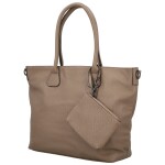 Trendy dámská koženková kabelka na rameno Ceyla, tmavě béžová