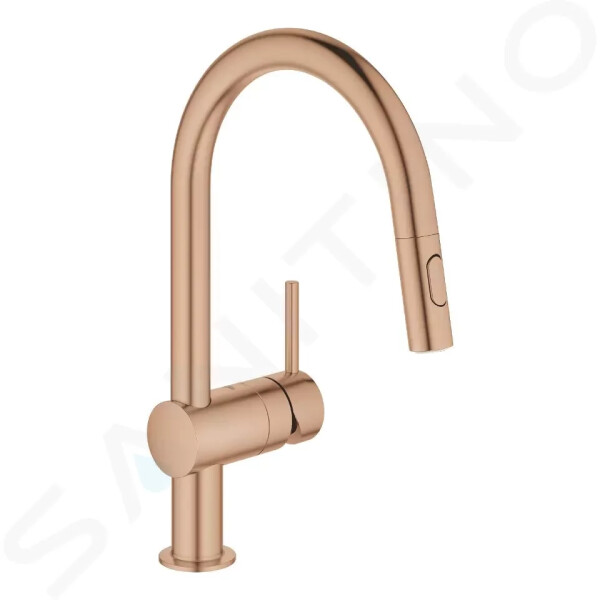 GROHE - Minta Dřezová baterie s výsuvnou sprškou, kartáčovaný Warm Sunset 32321DL2