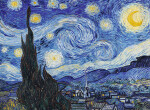 Dřevěné puzzle Art: Vincent van Gogh - Hvězdná noc 200 dílků