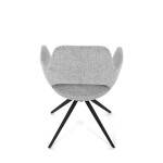Židle jídelní, šedá látka, 360° vratný mechanismus, černý kov
