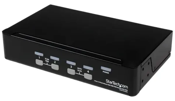 StarTech KVM switch 4 porty USB / KVM switch / 1U rack / 1920 x 1440 px / černá (SV431DUSBU)