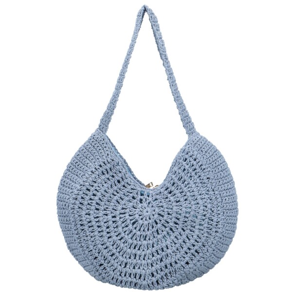 Módní dámská pletená kabelka na rameno Dióna, světle modrá