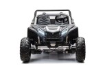 Mamido Elektrické autíčko Buggy UTV čtyřmístné 24V nafukovací kola bílé