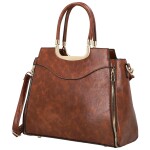 Luxusní dámská koženková kabelka do ruky Wieke, hnědá