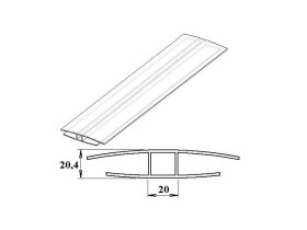 GEOMAT Polykarbonátový H-profil pro polykarbonát tl. 16 mm, délka 5,8 m