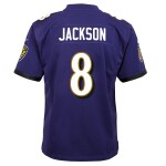Nike Dětský dres Baltimore Ravens NFL Lamar Jackson #8 Game Youth Fialová (YOUTH)